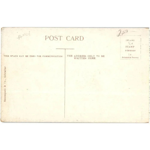 Neutral Ground and Spanish Town Gibraltar Postcard - Picture 2 of 2